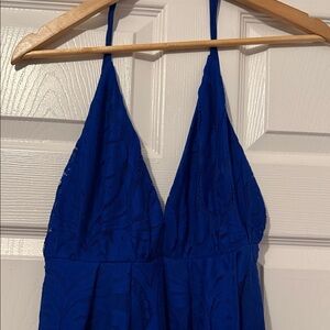 Blue Halter Neck Dress